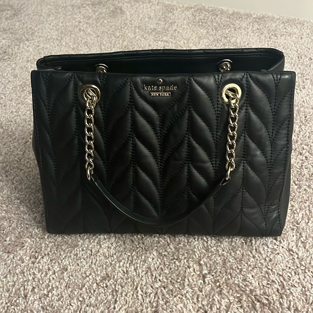 Kate spade quilted satchel/crossbody - black